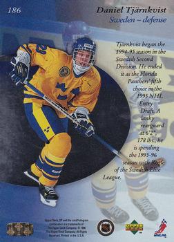 1995-96 SP #186 Daniel Tjarnqvist Back