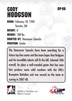 2008-09 In The Game Heroes and Prospects - Draft Picks #DP-08 Cody Hodgson  Back