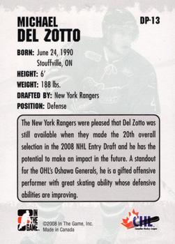 2008-09 In The Game Heroes and Prospects - Draft Picks #DP-13 Michael Del Zotto Back