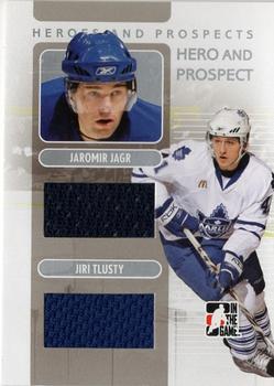 2008-09 In The Game Heroes and Prospects - Hero and Prospect Memorabilia #HP-04 Jaromir Jagr / Jiri Tlusty  Front