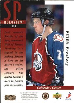 1995-96 SP - Holoview #FX4 Peter Forsberg Back