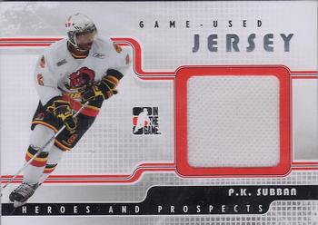 2008-09 In The Game Heroes and Prospects - Jerseys #GUJ-21 P.K. Subban  Front