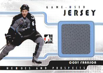 2008-09 In The Game Heroes and Prospects - Jerseys #GUJ-33 Cody Franson  Front