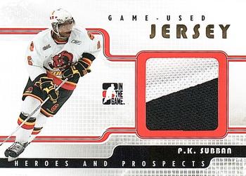 2008-09 In The Game Heroes and Prospects - Jerseys Gold #GUJ-21 P.K. Subban  Front