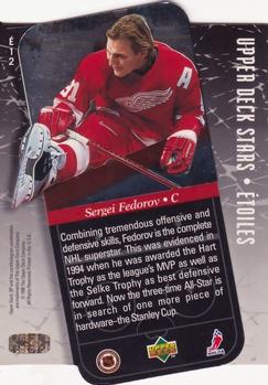 1995-96 SP - Stars / Etoiles #E12 Sergei Fedorov Back