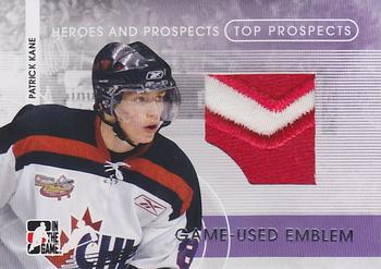 2008-09 In The Game Heroes and Prospects - Top Prospects Emblems #TPE08 Patrick Kane  Front