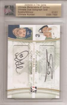 2008-09 In The Game Ultimate Memorabilia - Autographs Duals Gold #23 Mats Sundin / Doug Gilmour  Front