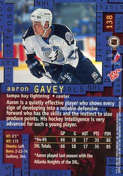 1995-96 Stadium Club #138 Aaron Gavey Back