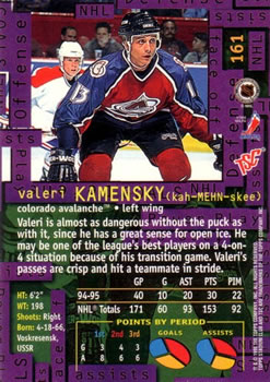 1995-96 Stadium Club #161 Valeri Kamensky Back