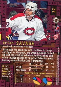 1995-96 Stadium Club #37 Brian Savage Back