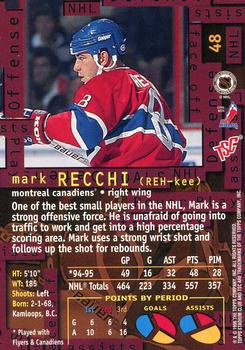 1995-96 Stadium Club #48 Mark Recchi Back