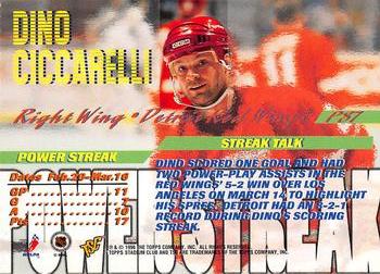 1995-96 Stadium Club - Power Streak #PS7 Dino Ciccarelli Back