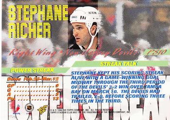 1995-96 Stadium Club - Power Streak #PS10 Stephane Richer Back