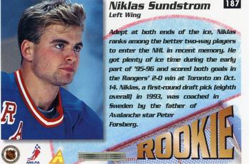 1995-96 Summit #187 Niklas Sundstrom Back