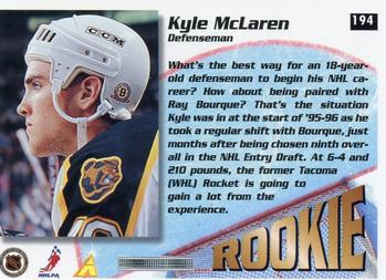 1995-96 Summit #194 Kyle McLaren Back
