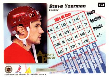 1995-96 Summit - Artist's Proofs #154 Steve Yzerman Back