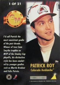 1995-96 Summit - General Manager's Choice #1 Patrick Roy Back