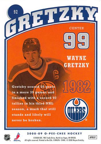 2008-09 O-Pee-Chee - Wayne Gretzky Tribute #92 Wayne Gretzky Back