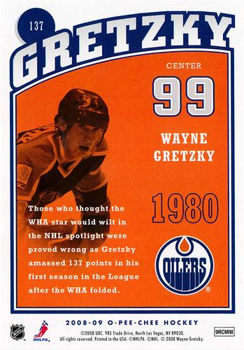 2008-09 O-Pee-Chee - Wayne Gretzky Tribute #137 Wayne Gretzky Back