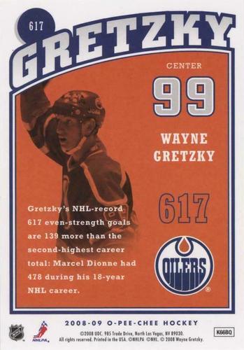 2008-09 O-Pee-Chee - Wayne Gretzky Tribute #617 Wayne Gretzky Back
