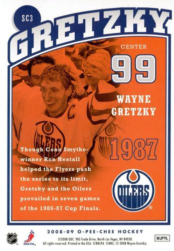 2008-09 O-Pee-Chee - Wayne Gretzky Tribute #SC3 Wayne Gretzky Back