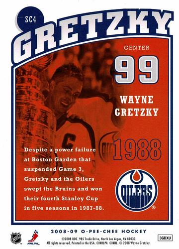 2008-09 O-Pee-Chee - Wayne Gretzky Tribute #SC4 Wayne Gretzky Back