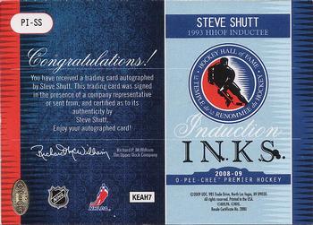 2008-09 O-Pee-Chee Premier - Inductions Ink #PI-SS Steve Shutt  Back
