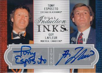 2008-09 O-Pee-Chee Premier - Inductions Ink Dual #2PI-EL Tony Esposito / Guy Lafleur Front