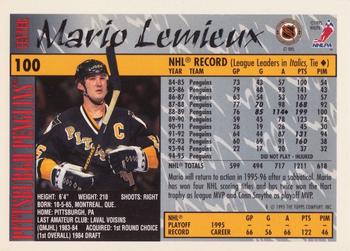 1995-96 Topps #100 Mario Lemieux Back