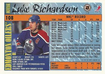 1995-96 Topps #108 Luke Richardson Back