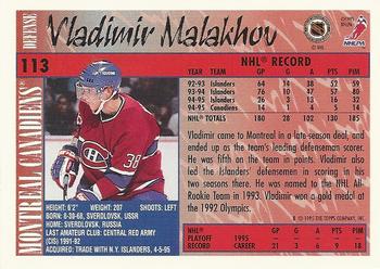 1995-96 Topps #113 Vladimir Malakhov Back