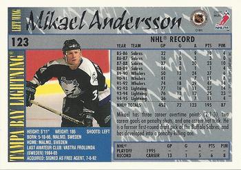 1995-96 Topps #123 Mikael Andersson Back