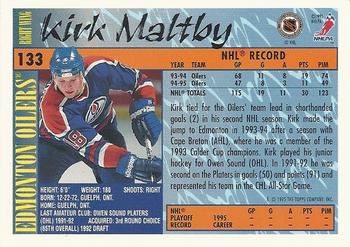 1995-96 Topps #133 Kirk Maltby Back