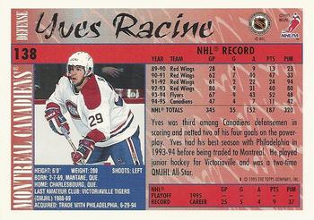 1995-96 Topps #138 Yves Racine Back