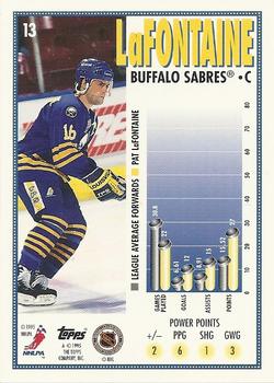 1995-96 Topps #13 Pat LaFontaine Back
