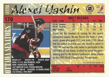 1995-96 Topps #170 Alexei Yashin Back