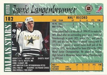 1995-96 Topps #182 Jamie Langenbrunner Back