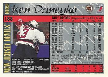 1995-96 Topps #188 Ken Daneyko Back