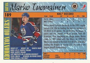 1995-96 Topps #189 Marko Tuomainen Back