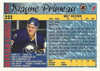 1995-96 Topps #222 Wayne Primeau Back
