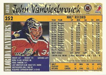 1995-96 Topps #252 John Vanbiesbrouck Back