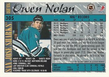 1995-96 Topps #305 Owen Nolan Back
