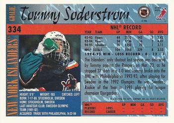 1995-96 Topps #334 Tommy Soderstrom Back