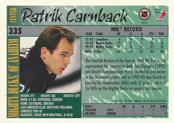 1995-96 Topps #335 Patrik Carnback Back