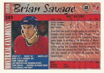 1995-96 Topps #349 Brian Savage Back