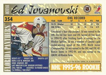 1995-96 Topps #354 Ed Jovanovski Back