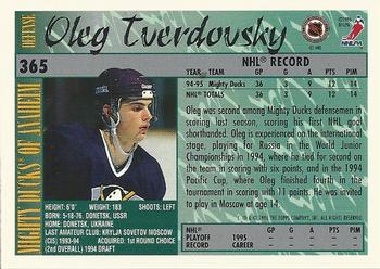 1995-96 Topps #365 Oleg Tverdovsky Back