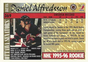 1995-96 Topps #369 Daniel Alfredsson Back