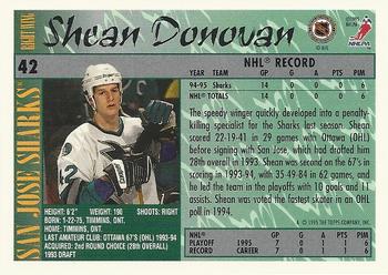 1995-96 Topps #42 Shean Donovan Back