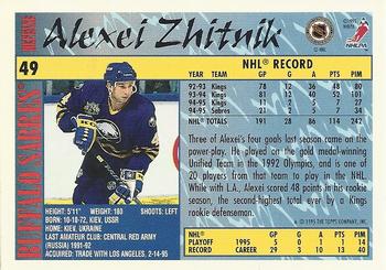 1995-96 Topps #49 Alexei Zhitnik Back